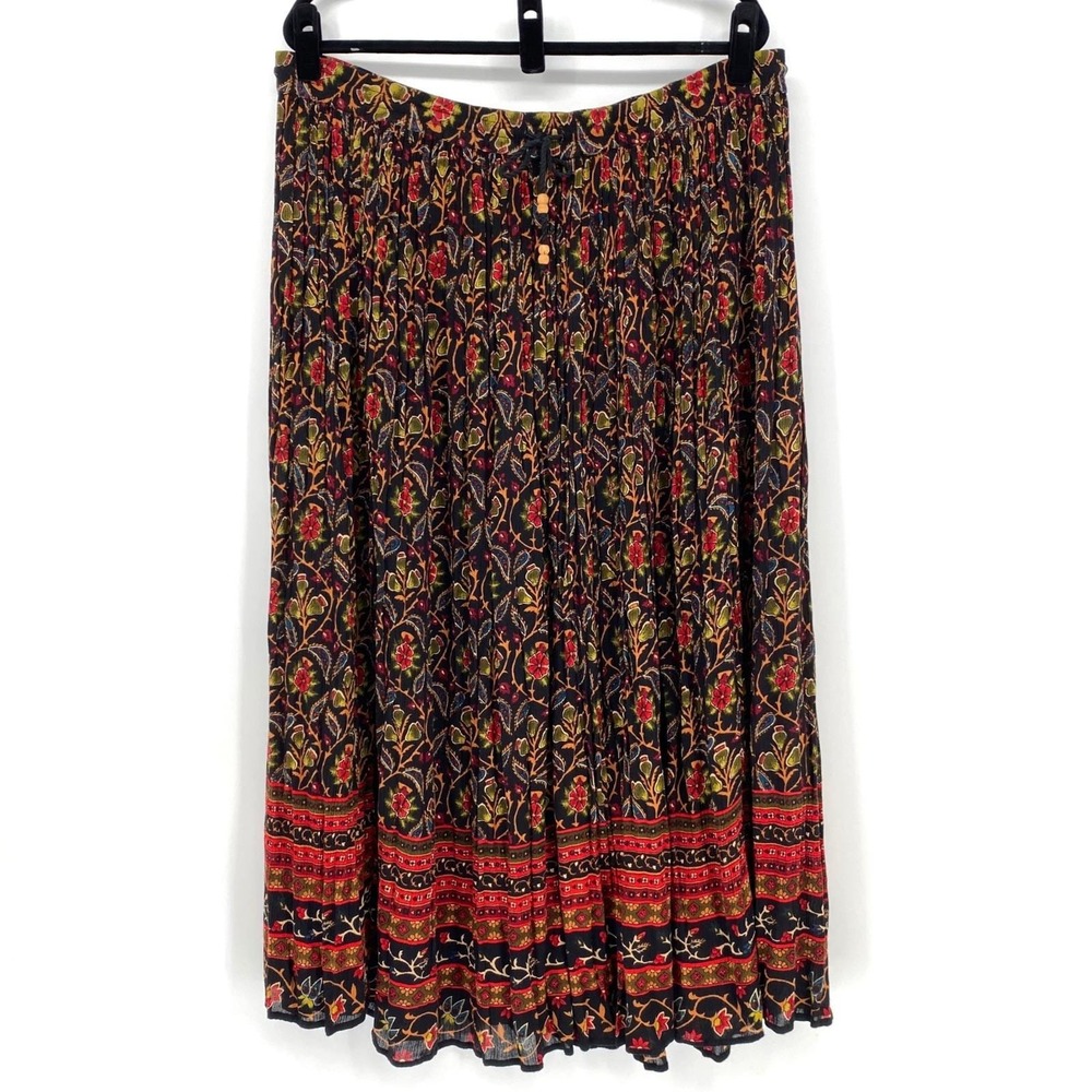 Vintage 90s Liz Baker Floral Maxi Skirt 1X 2X Rayon Boho Cottagecore Whimsigoth